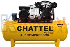 CHT-1254 SESLİ - YAĞLI HAVA KOMPRESÖRÜ 500LT 8BAR 7,5HP (TRİFAZE)