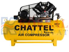 CHT 1255-T1 SESLİ - YAĞLI HAVA KOMPRESÖRÜ 500 LT 12,5 BAR 10 HP (TRİFAZE)