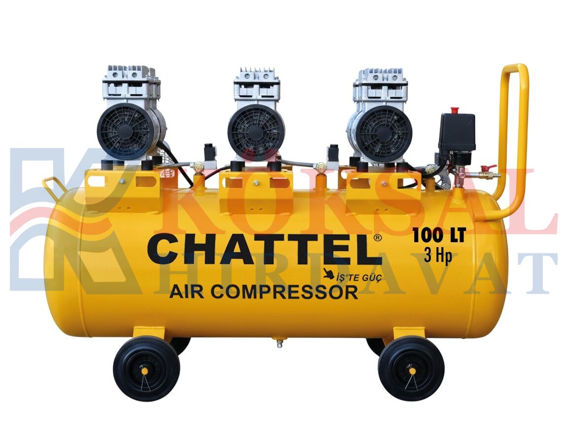 CHT 1210-3 SESSİZ - YAĞSIZ KOMPRESÖR 100 LT 8BAR 3 HP
