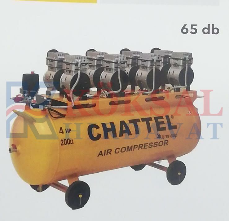 Chattel CHT-1220 -4 Sessiz-Yağsız Kompresör(Monofaze) 200 litre