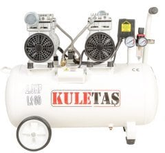 Kuletaş Süper Sessiz Yağsız Kompresör 60 Litre Çift Motor