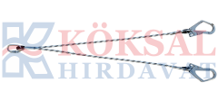 Kİ231 Çift Kollu Statik Halatlı Lanyard Büyük Kancalı