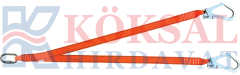 Kİ261 Çift Kollu Kolon Halatlı Lanyard Büyük Kancalı