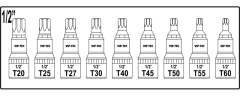 1/2'' LOKMALI TORX UÇ TAKIMI - 9 PARÇA