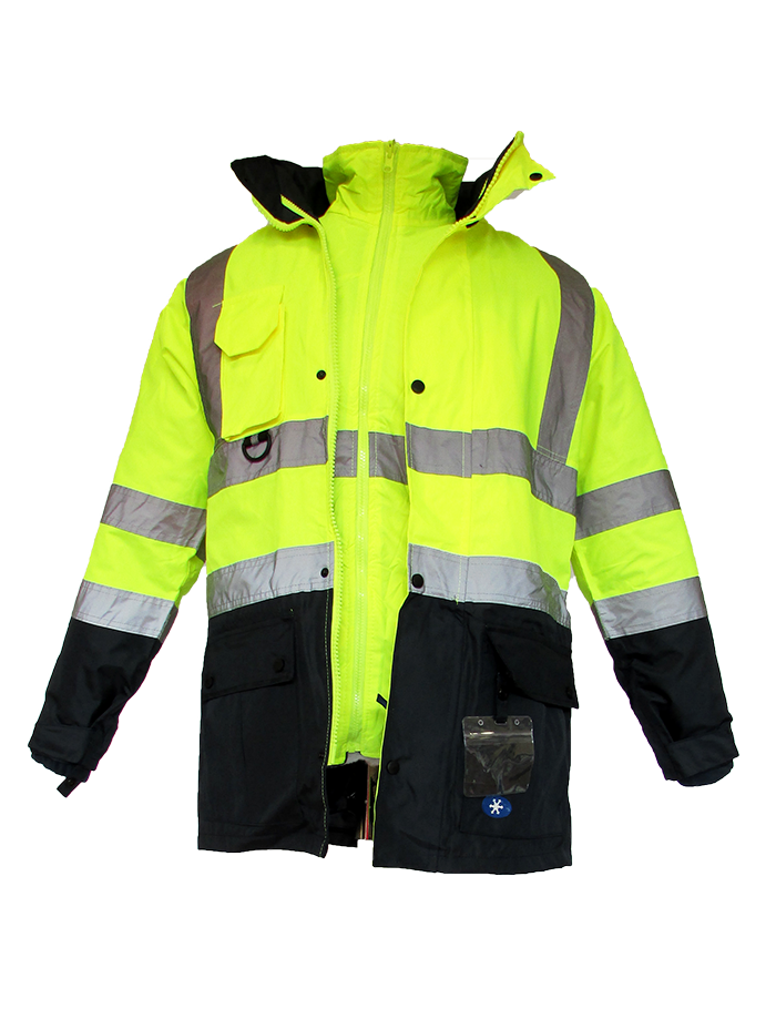 JN1003 İçi Çıkmalı Oxford Parka Sarı/Lacivert