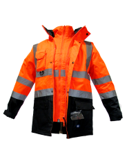 JN1004 İçi Çıkmalı Oxford Parka Turuncu/Lacivert