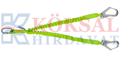 Kİ371 Çift Kollu Elastik Lanyard Büyük Kancalı