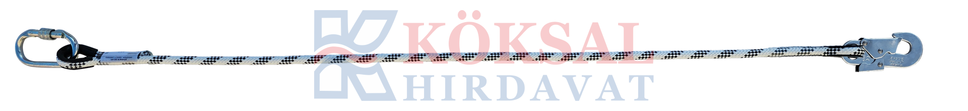 Kİ287 Kemer Sabitleme Halatı Lanyard karabinalı küçük kancalı