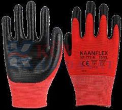 KaanFlex KF-777-R Polyester Örme Nitril İş Eldiveni