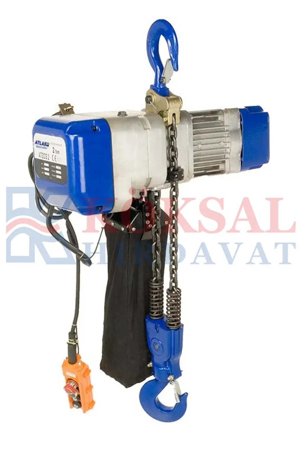 2 Ton 12 m Çift Hızlı Elektrikli Zincirli Vinç 380 V - ATZCS 2-12 ATLAS PRO